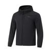 Li-Ning Fitness Series Sports Casual Simple Solid Color Hooded Zipper Fleece Jacket Unisex Jacket Black AFDUC33-1