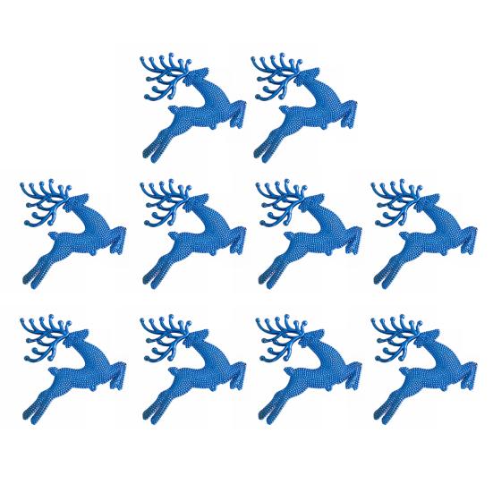 10 шт. Пластиковые подвесные украшения в виде оленей, Блестящие украшения в виде лосей для рождественской елки, Праздничные украшения для вечеринки, Рождественские подарки