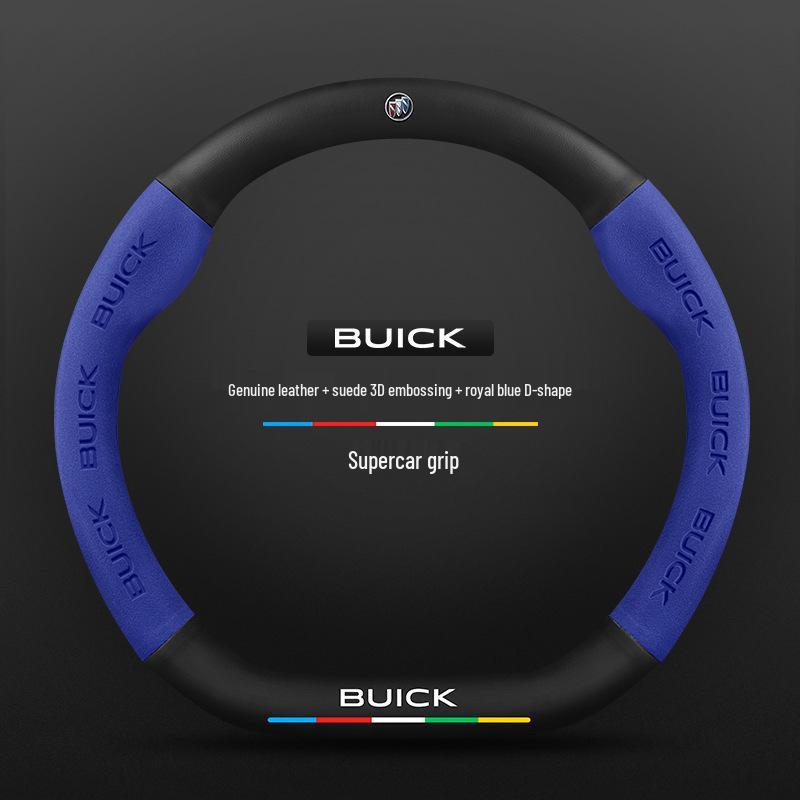 Genuine Leather Steering Wheel Cover for Buick: Encore, Verano, Excelle, Regal, LaCrosse, GL8