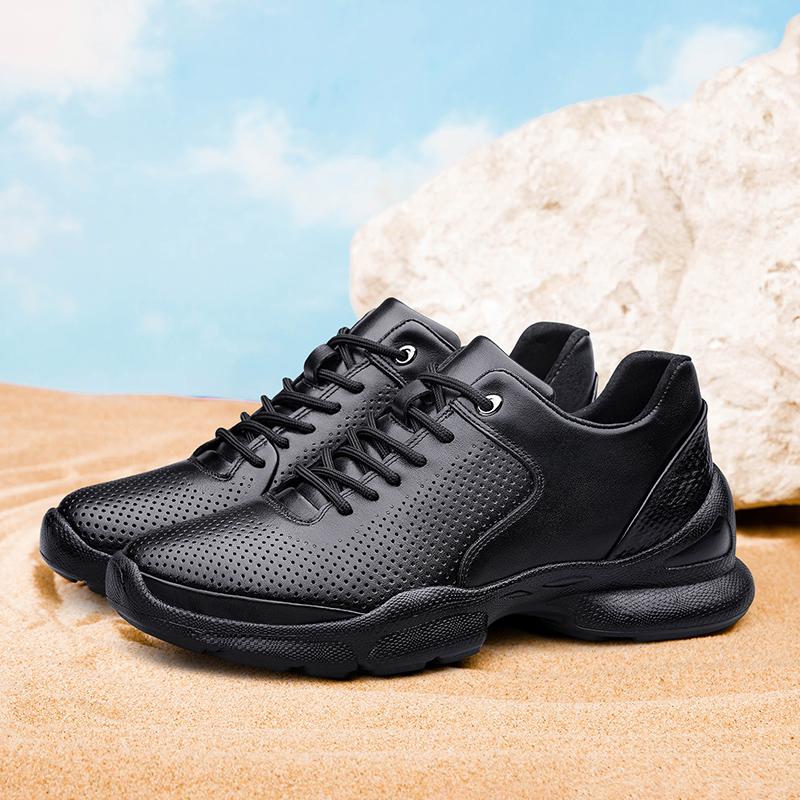 Fashion Genuine Leather Men's Shoes Comfortable Casual Shoes for Men Autumn Solid Male Sneakers Non-Slip Sports Shoes Treking Footwear