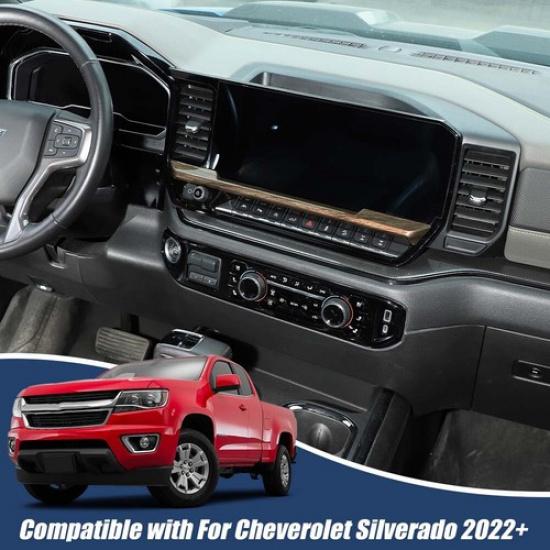 2X Car Central Console Dashboard Decor Strips Trim Cover For Chevy Silverado 22+
