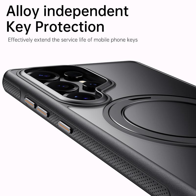 360°Rotating Stand Magnetic Phone Case For Samsung Galaxy S25Ultra S25Plus S25 Luxury Metal Bracket Shockproof Protective Cover
