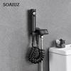 Black Brass Spray Gun Toilet Accessories Bathroom Bidet Toilet Sprayer Shattaf Shower Hand Sprayer Gun Spray with Two Functions