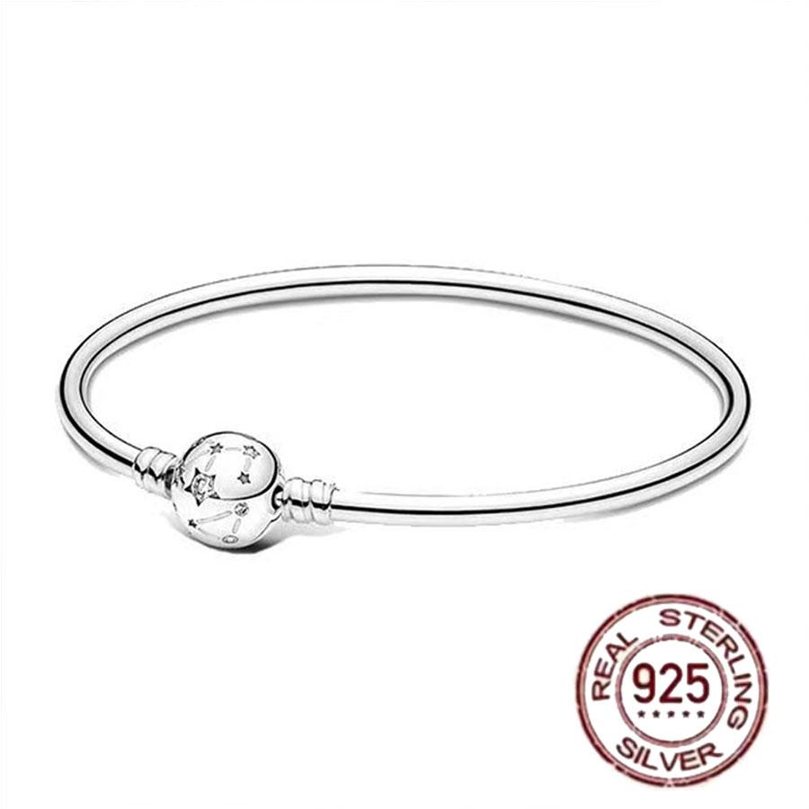1/100 S925 silver heart crown snake bone bracelet women fashion jewelry DIY bracelet gift for her