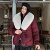 New Fashion Cotton Clothes Women's Warm Big Fur Collar Temperament Short Women's Cotton-padded Clothes Jacket
