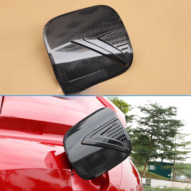 For Mitsubishi Eclipse Cross 2018-2025 Carbon Fiber Car Gas Fuel Tank Cap Oil Box Cover Trim Accessories