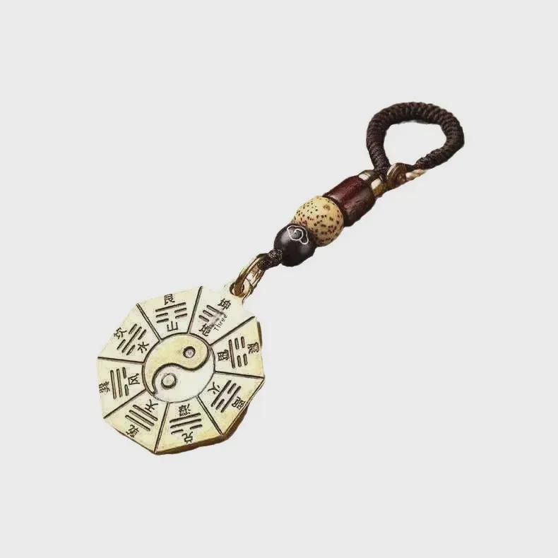 Custom Brass Bell Tortoise Shell Keychain Pendant - Retro High-End Car Lanyard