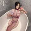 Sex Underwear Purple Pure Desire Cheongsam Slit Straps Transparent Spice Girl Pure Desire Mesh Passion Temptation