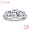 Lindon Classic 925 Sterling Silver  Zircon Ring Ladies Jewelry Wedding Promise Party Gift