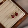 Серебряная игла Красные геометрические серьги-гвоздики Ankara женские корейский ins модный дизайн серьги высококачественные изысканные серьги