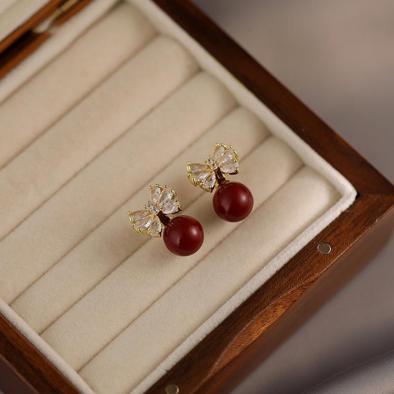 Серебряная игла Красные геометрические серьги-гвоздики Ankara женские корейский ins модный дизайн серьги высококачественные изысканные серьги