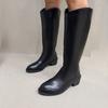 Мода 2025 Новые Женские Зимние Сапоги Стиль Массивный Каблук Рыцарские Сапоги Женские Сапоги Высокие Трубы Высокий Каблук Короткие Длинные Женские Туфли