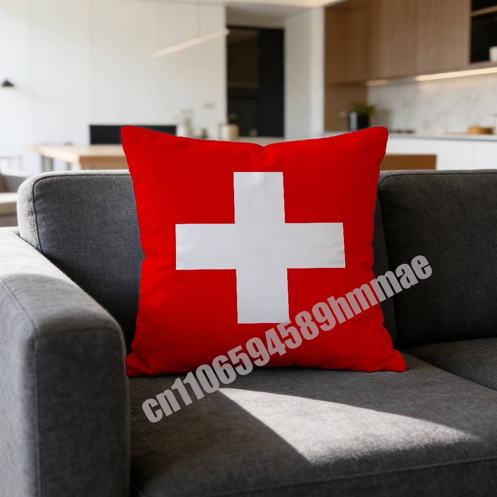 For Swiss Switzerland Throw Pillow Case Sham 30X30Cm 45X45Cm 50X50Cm Square Office Cushion Cover