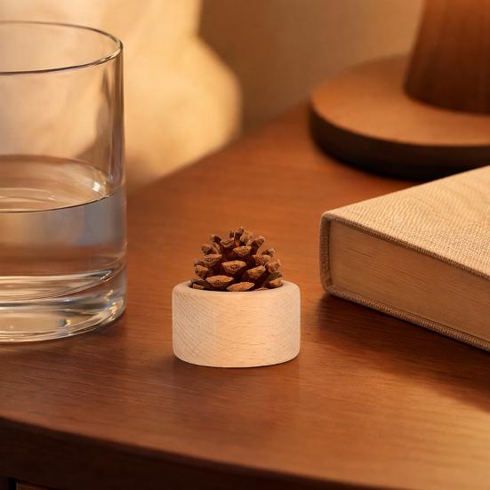 yangyizhi Wood Pinecone Passive Diffuser, Essential Oil Diffuser for Small Spaces, Aromatherapy Home Office Bedroom Car