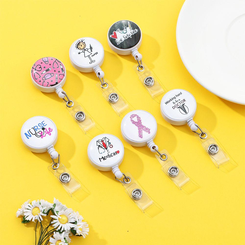 Gifts Work Name Tag Cute Nurses Swivel Clip Retractable Badge Reel Holder for Nurse ID Name