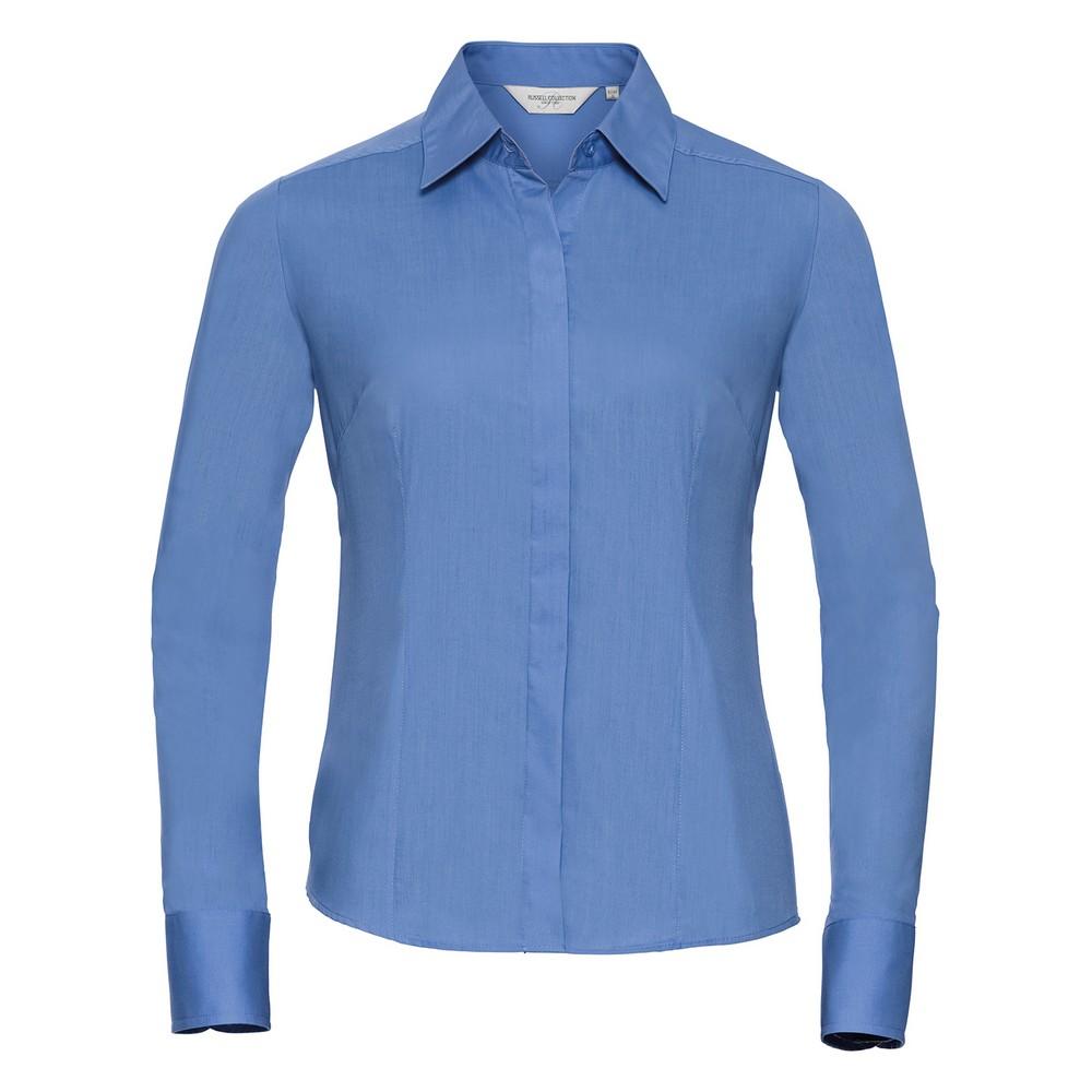 Russell Collection Womens/Ladies Poplin Fitted Long-Sleeved Formal Shirt