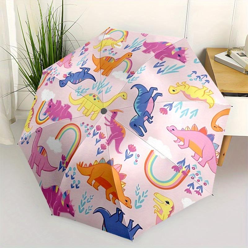 1pc Dinosaur, Rainbow Automatic Umbrella 8-Bone Design Compact Gear for Outdoor Travel, Perfect Holiday Gift y250827054