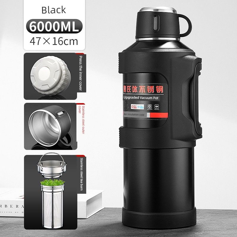 New Arrival 316 Stainless Steel Thermal Pot Large Capacity Vacuum Cup Outdoor Car Portable Kettle Household Kettle 6L