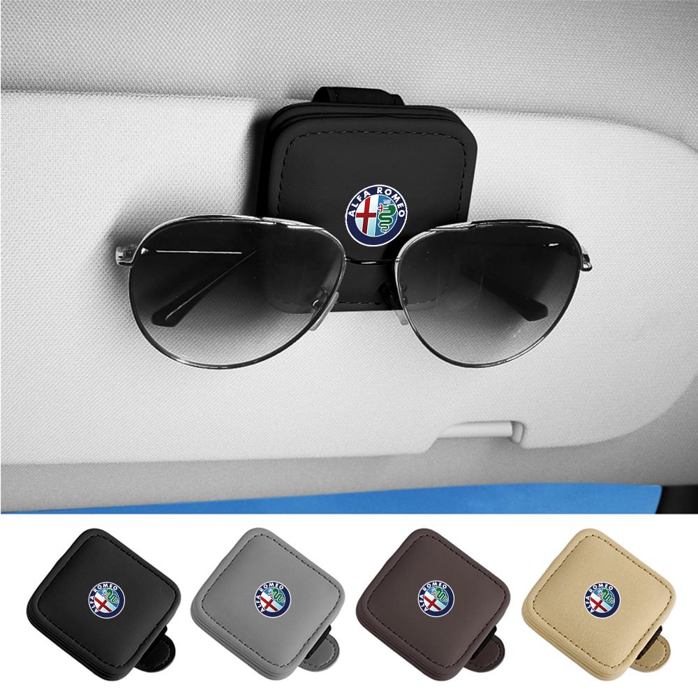 Car Sun Visor Glasses Clip Sunglasses Holder Magnetic Eyeglass Organizer For Alfa Romeo Giulietta Mito 159 147 156 Stelvio valve wzvc44