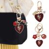 3 шт./набор брелок для ключей с подвеской в виде цветка розы и сердца из цинкового сплава сумки рюкзаки кошельки