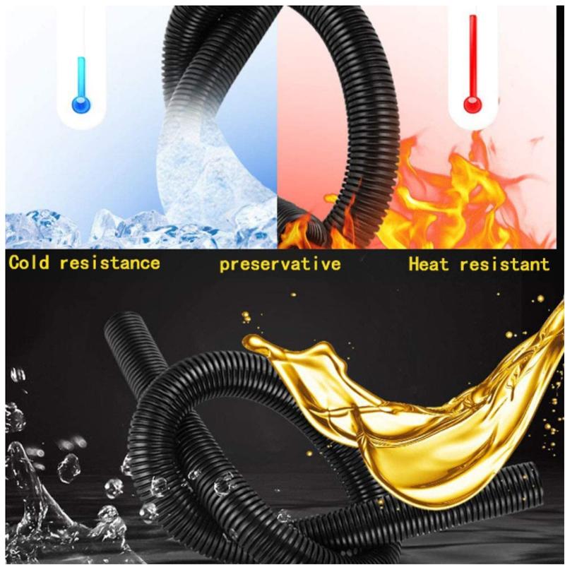 Гофрированная труба 1/3 метра, 7 мм-28 мм, авто гофрированная изоляционная трубка автомобильного кабеля, жгут проводов двигателя, аксессуары для защиты электрических проводов