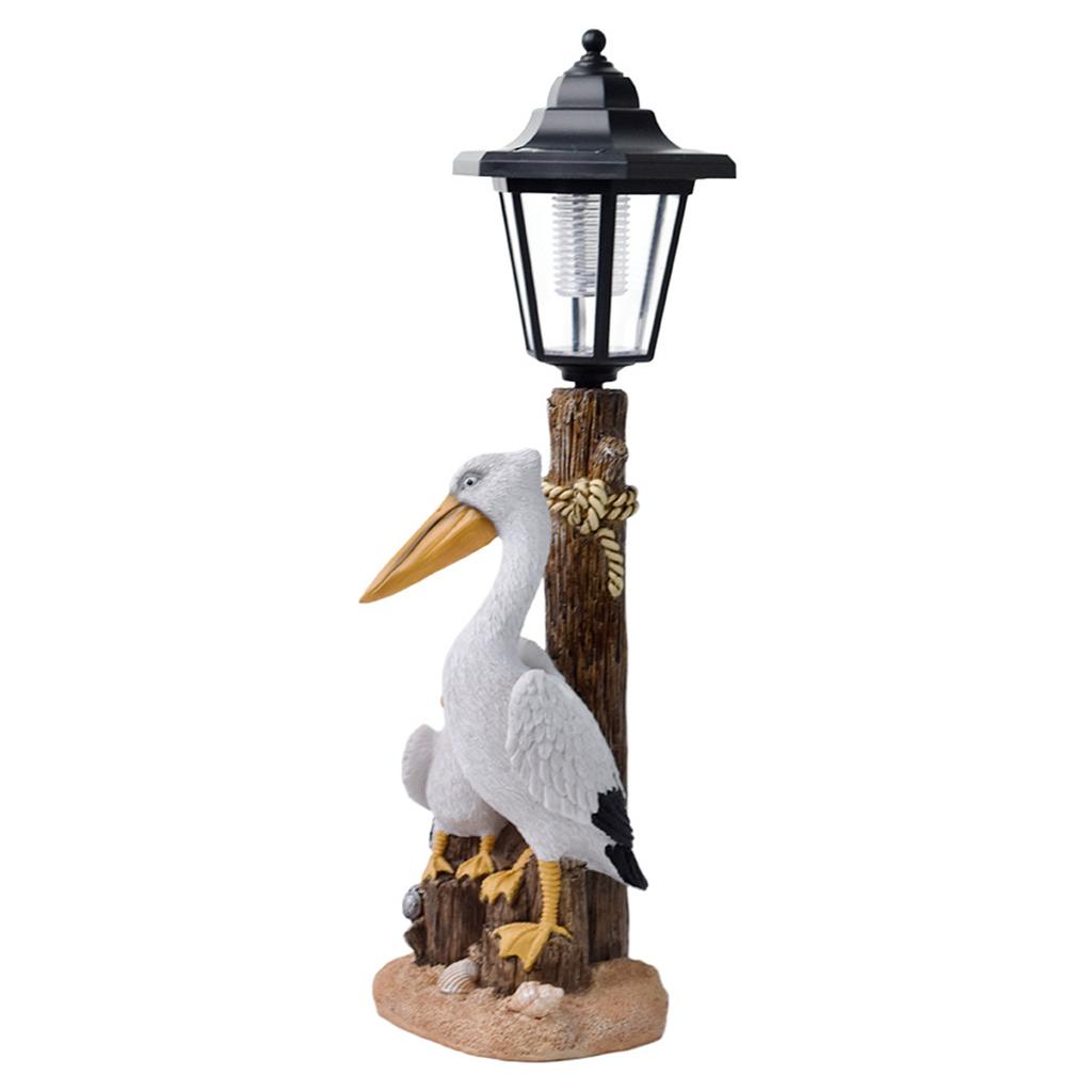 Seagull Or Pelican Garden Bird Statue with Solar Light Cute Sculpture Lamp Ocean Bird Art Ornament for Lawn Decor Women Mom Gift