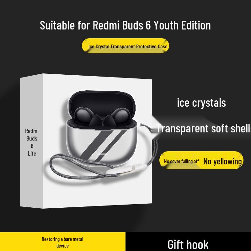 Прозрачный мягкий чехол для наушников Xiaomi Redmi Buds 6 Youth/Lite