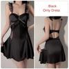 Cute Women's Pajamas Sexy Lace Suspender Dress with Bra Padded Mini Backless Nightgown for Women