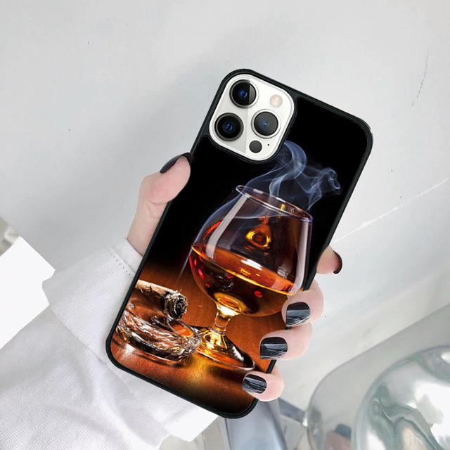 Чехол для телефона Сигара Виски Ледяной Напиток Для iPhone 17 Air 15 Pro MAX 16 Plus 14 12 11 13 coque