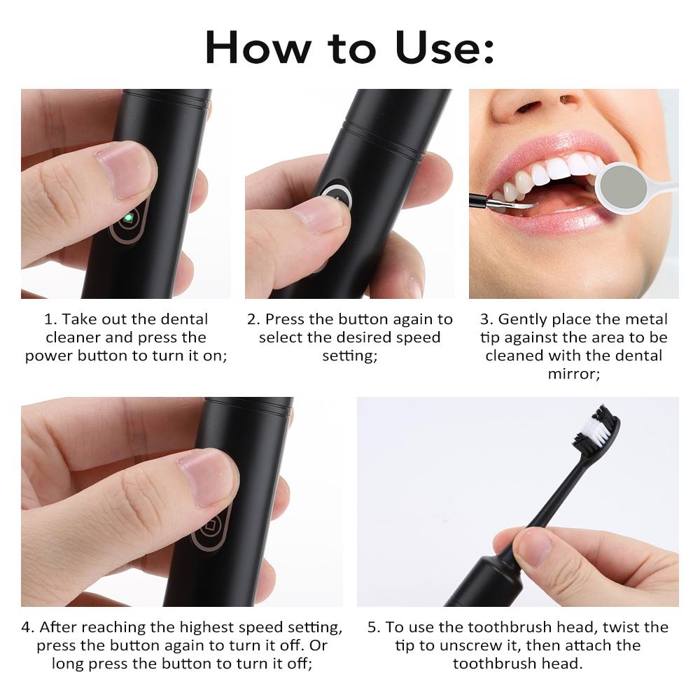 Electric Tooth Cleaner Dental Scaler Calculus Remover Sonic Vibration Toothbrush Plaque Tartar Removal Teeth Whitening Cleaning