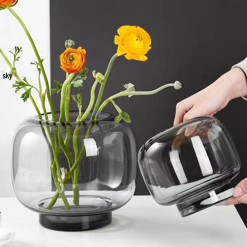 Elegant Large Glass Vase - Luxury Home Decor for Living Room Desktop
