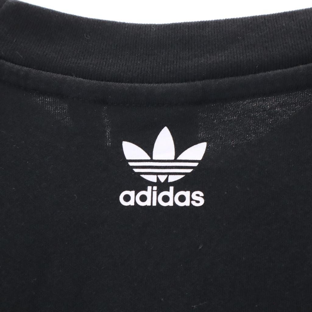 Adidas Originals Футболка с коротким рукавом с большим логотипом Трилистника S черная Мужская Б/У