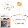 LED ceiling pendant lamp, chandelier, 3 rings, 76w, gold color, adjustable, NEUTRAL