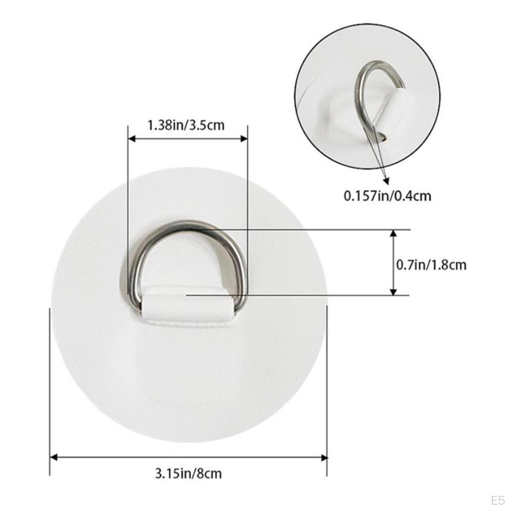 4Pcs D Ring Patches Cord Buckles No Glue Include Stainless Steel Fixed Buckle Pad for