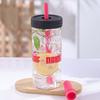 Large Capacity Tea Separation Straw Cup Glass Student Water Cup Tea Separating Bottle  Gift