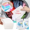 200/50pcs Laundry Mixed Dyeing Cloth Fabric Softener Washing Machine Personal Care Anti-color Absorption Limpieza Board Cleaning
