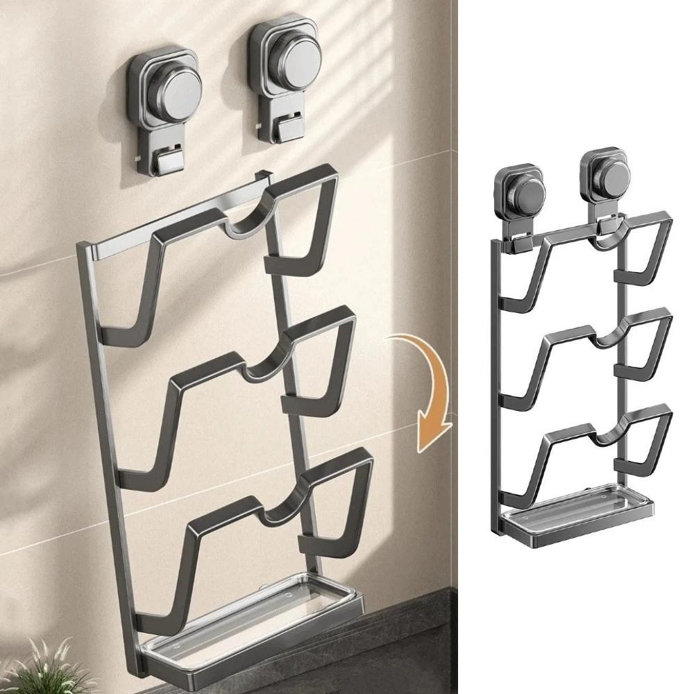 Carbon Steel Suction Cup Pot Lid Rack Cookware Storage Cutting Board Storage  Kitchen