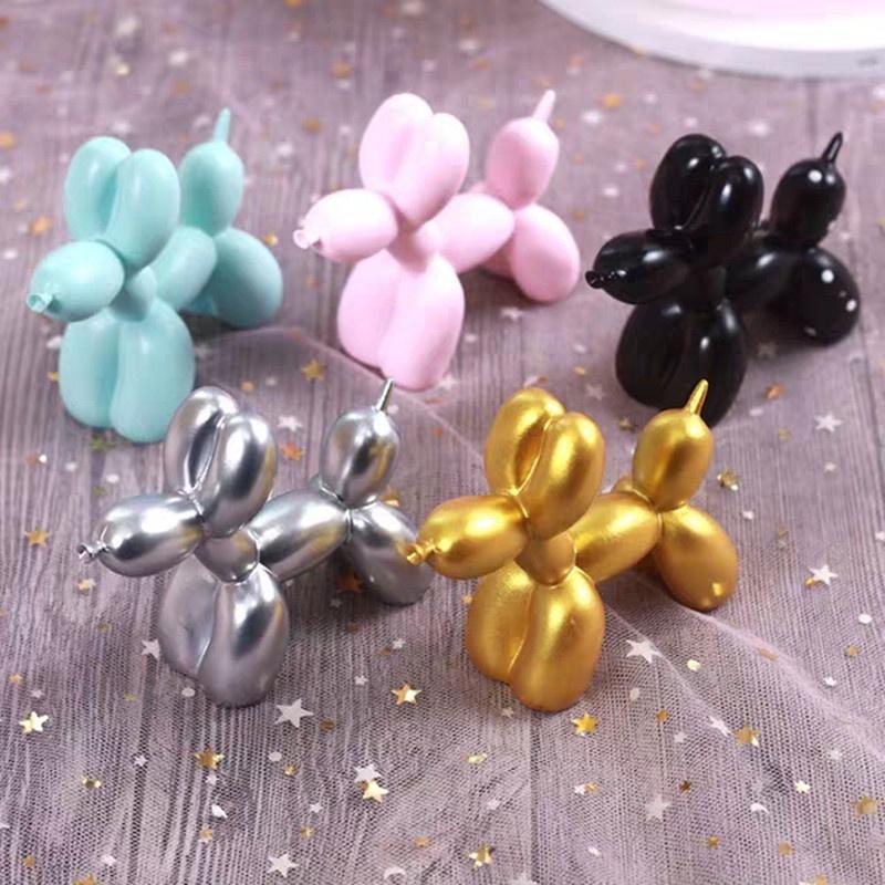 Vibrant Balloon Dog Cake Toppers Resin Material Variety Of Colors Cake Dress-up Accessories Birthday Party Decor Characters)