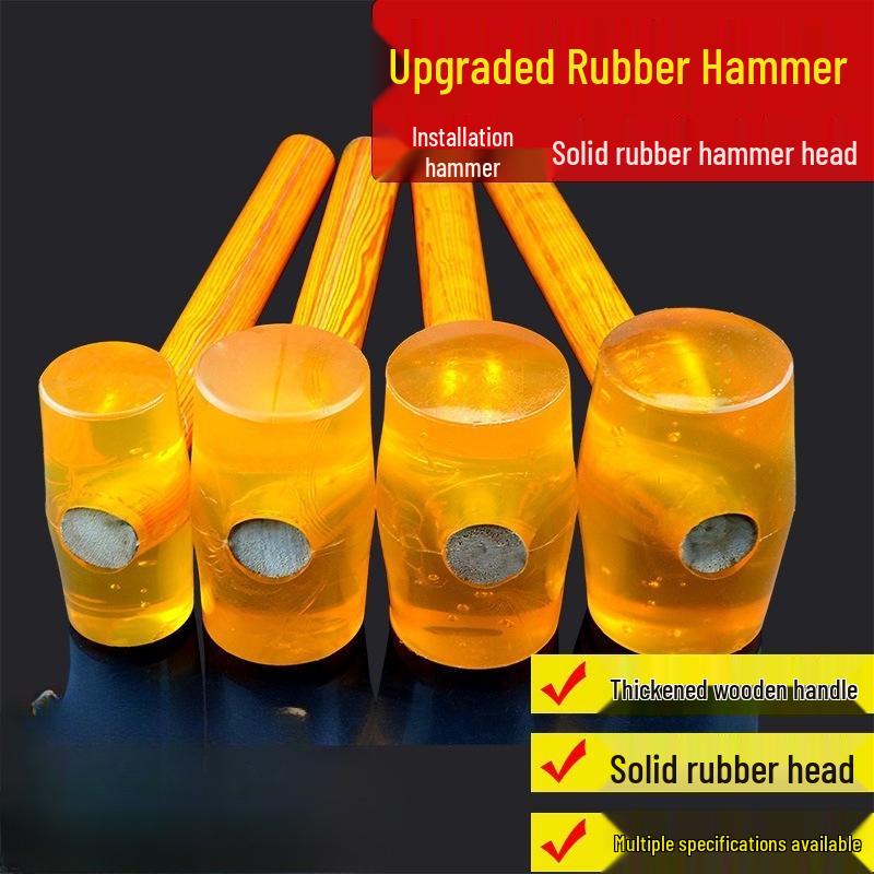 Transparent Mallet with Wooden Handle - Hammer for Floor Tile Decoration