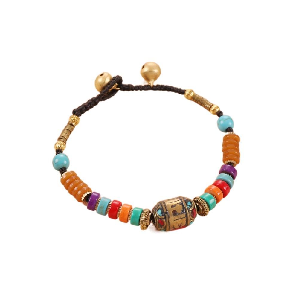 Красочный браслет в тибетском стиле, ретро-браслет из бисера, модный браслет в стиле бохо, ювелирные изделия