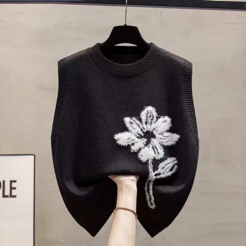 Knitted Vest for Women In Spring and Autumn Loose Fit Outerwear Knitwear Vest
