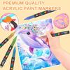 12-72 Colors Acrylic Paint Markers, Soft Brush Tip Large Ink Capacity Acrylicmarker Brush Pens, Professional-Grade Paint Pen