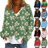 Women's Fashion Short Coat Casual Long Sleeve Printed Single Breasted Plush Top