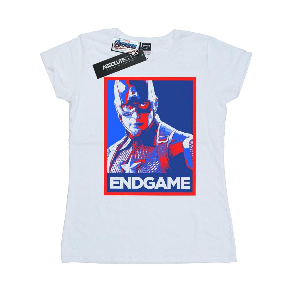 Marvel Womens/Ladies Avengers Endgame Captain America Poster Cotton T-Shirt