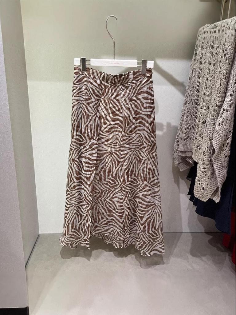 Шелковая юбка BC Retro с принтом зебры, с высокой талией