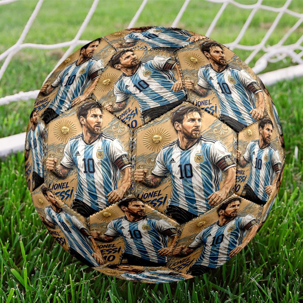 Golden Messi Glory Size 5 Soccer Balls, High-Quality, Anti-Slip, Protective Football, a Unique Gift Suitable for Birthdays, Christmas