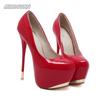 Fashion 16CM Thin High Heels for Women Platform Patent Leather Stiletto Shallow Modern Shoes Sexy Club Party Pumps Red Black Heels Women