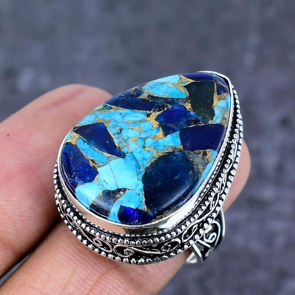 Natural Spiny Oyster Gemstone 925 Sterling Silver Jewelry Ring Size 9 ET-4808