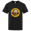 Guns N Roses Pure Cotton T Shirt Hard Men and Women Te Hip Hop Fashion Light Luxury Trend Street Boys Clothing Music