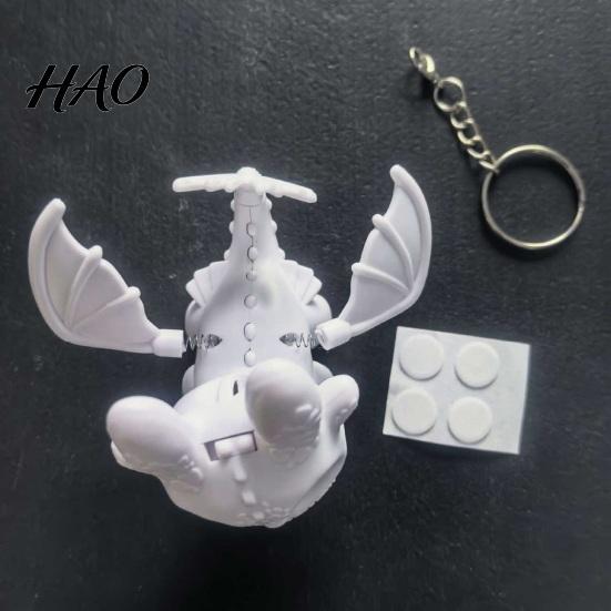 Movie Character Collectible Dragon Car Dashboard Ornament, Flapping Wings LED Flashing Eyes Keychain Kids Room Table Decor with Motion Sensor, Helmet